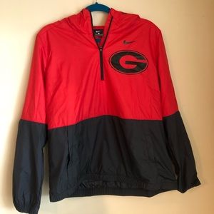 Nike Windbreaker - University of Georgia Women’s Medium - Black and Red Like New